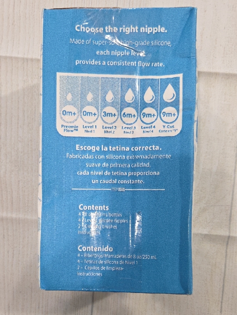 Dr. Brown's Anticólicos Options Narrow Baby Bottles - Blue/White - Picture 4 of 4